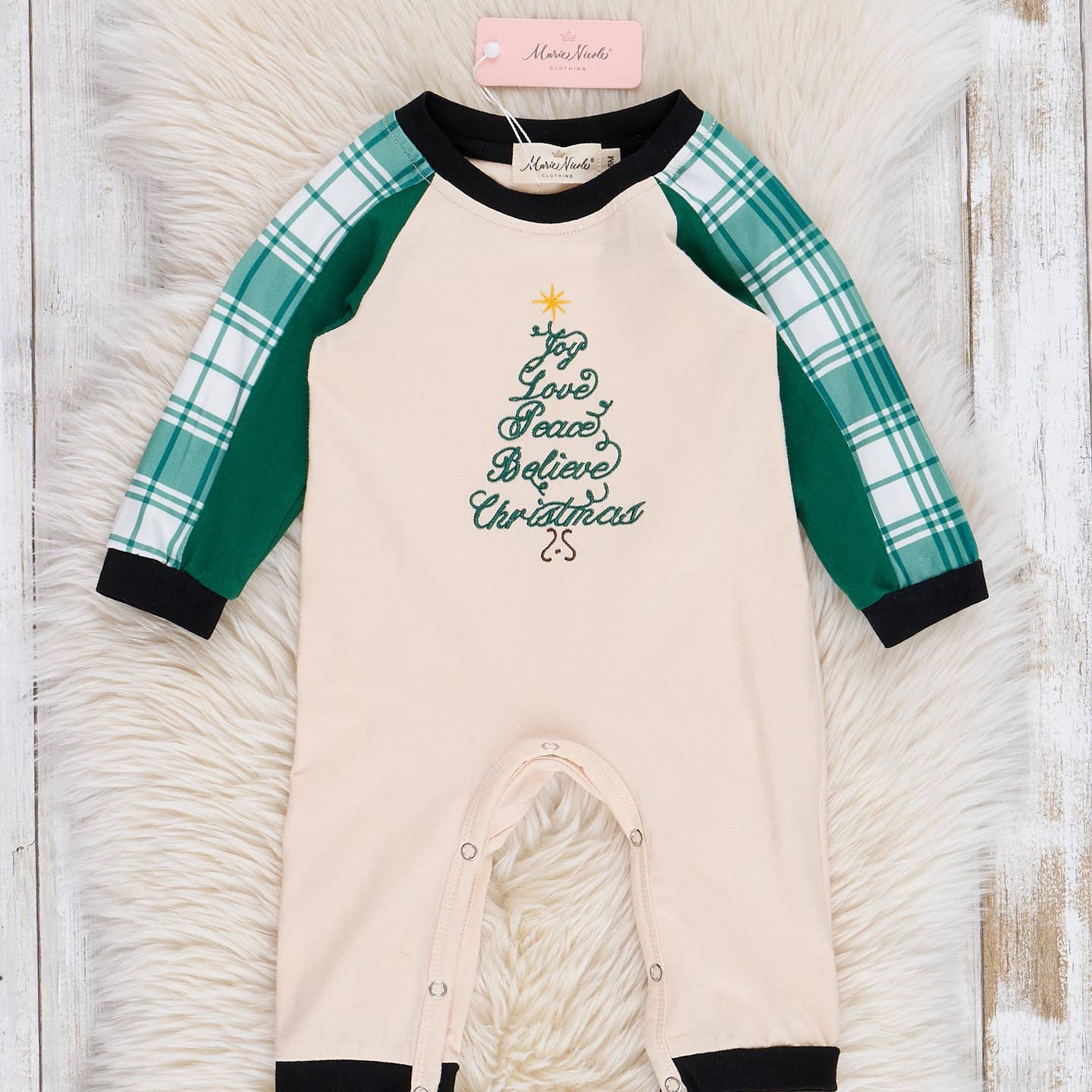 Peace, love, joy - Evergreen romper