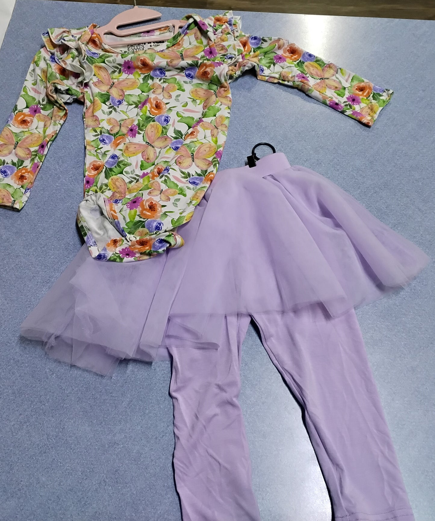 Butterfly Longsleeve Onesie with Legging Tutu