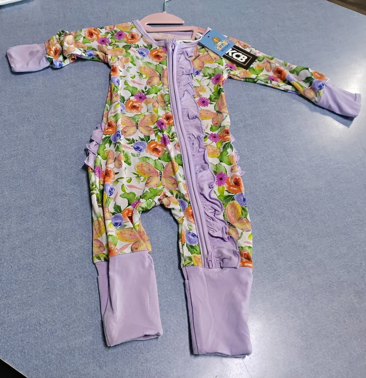 Butterfly Ruffle Sleeperleggings. w/ ruffle on the bottom