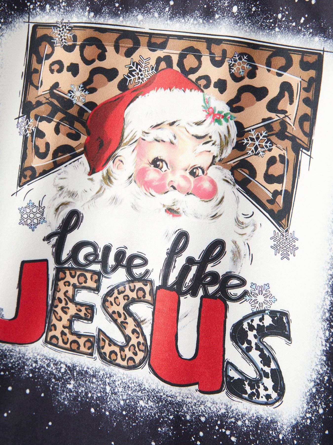 "Jesus" Santa Leopard Print w/bellbottoms