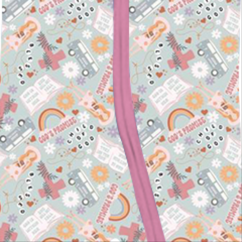 God's Promise- Girl w/button 2pc jammie (also in sleeper)