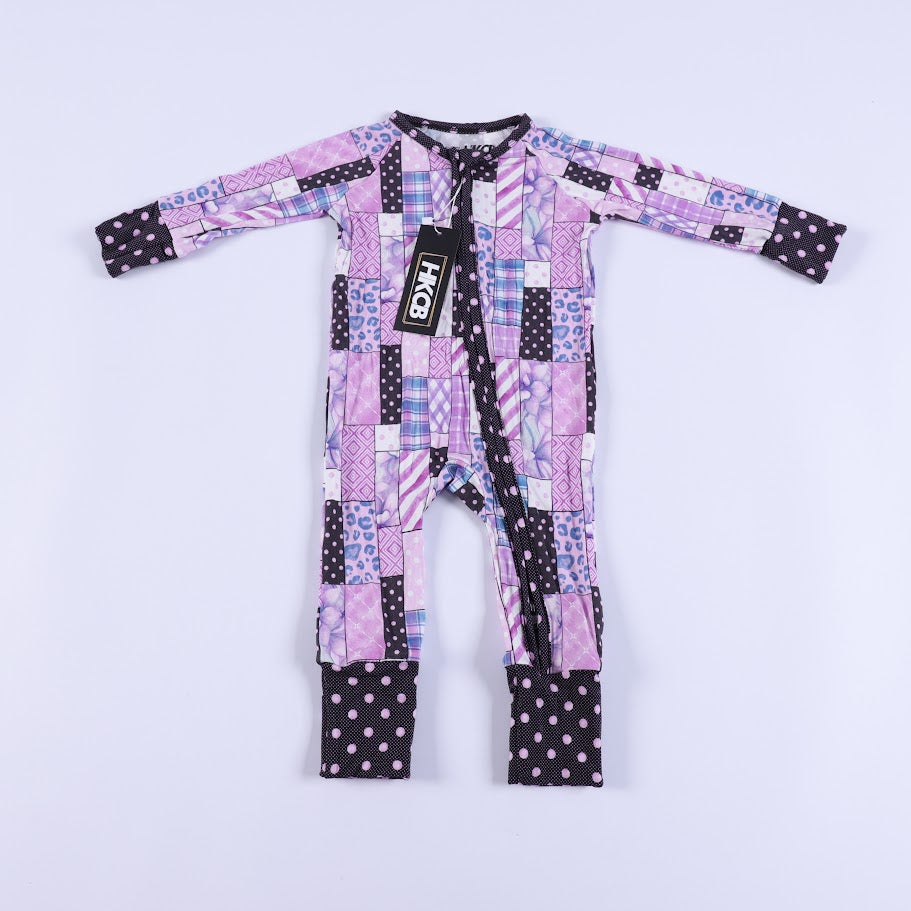 Purple Plaid (patchwork) sleeper (also 2pc jammies and outfit)