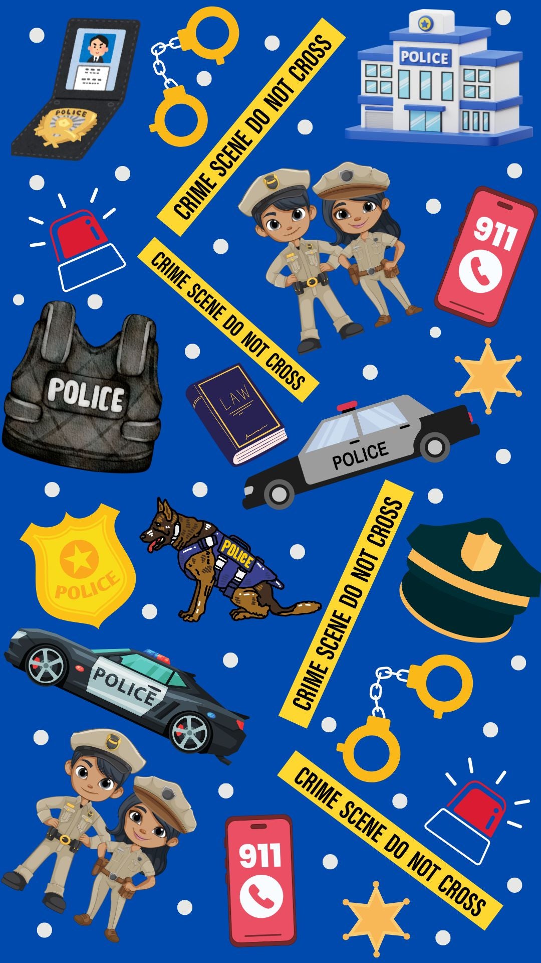 Police Sleeper blue with yellow trim