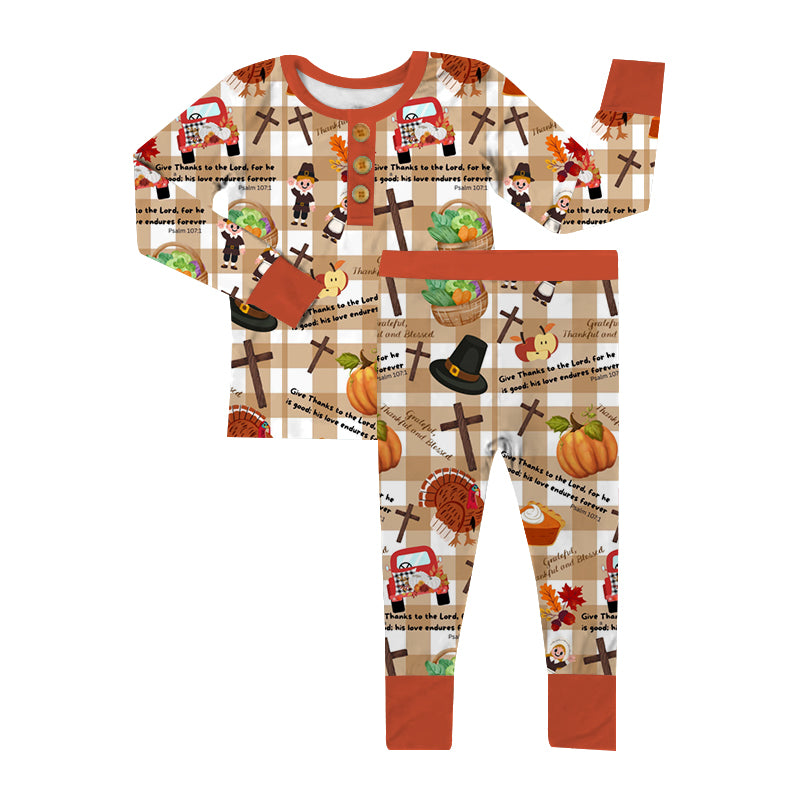 Thanksgiving 2pc Jammies - Grateful & Blessed
