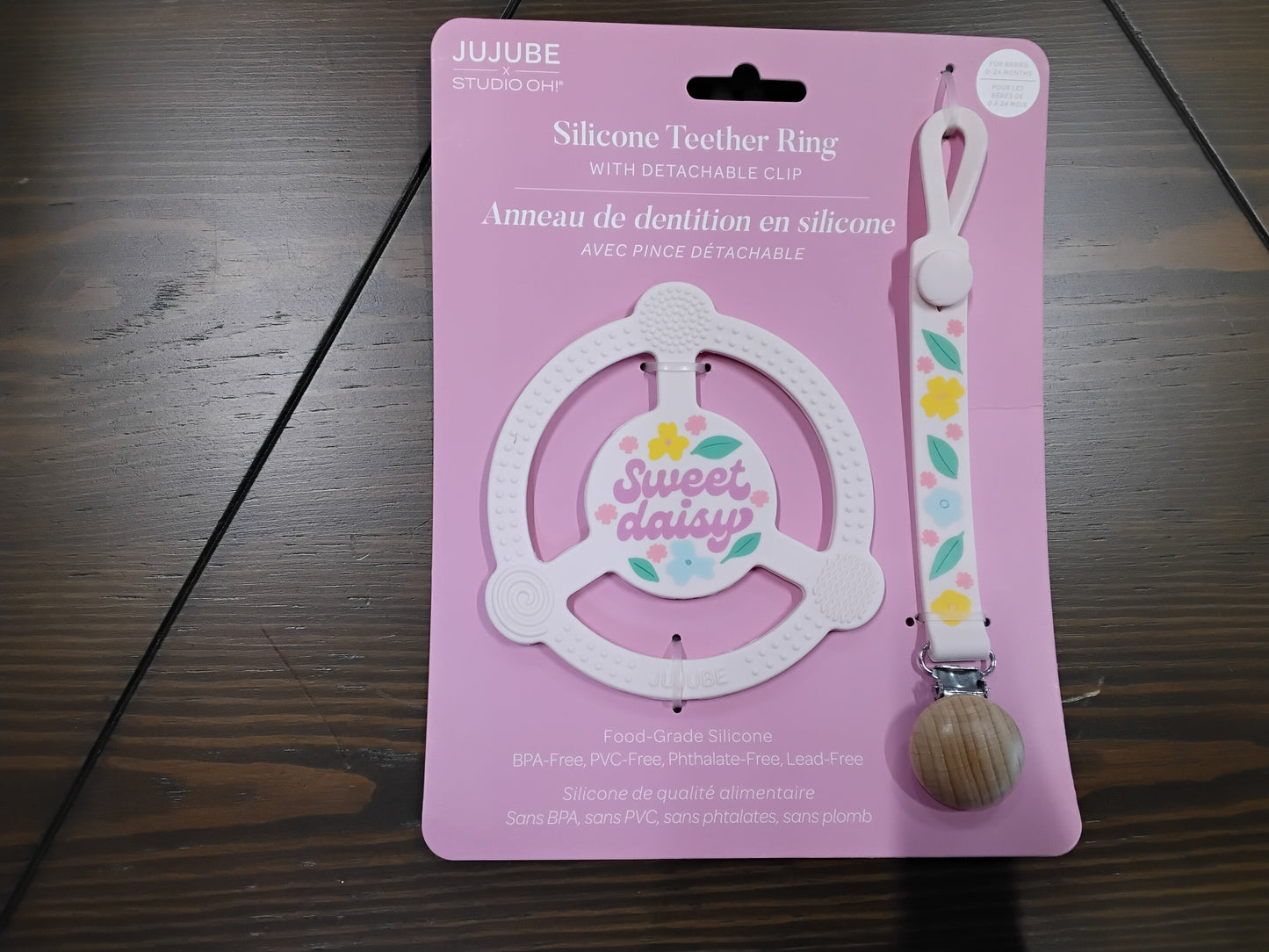 Happy Flower Sweet Daisy Silicone Teether & Paci Clip