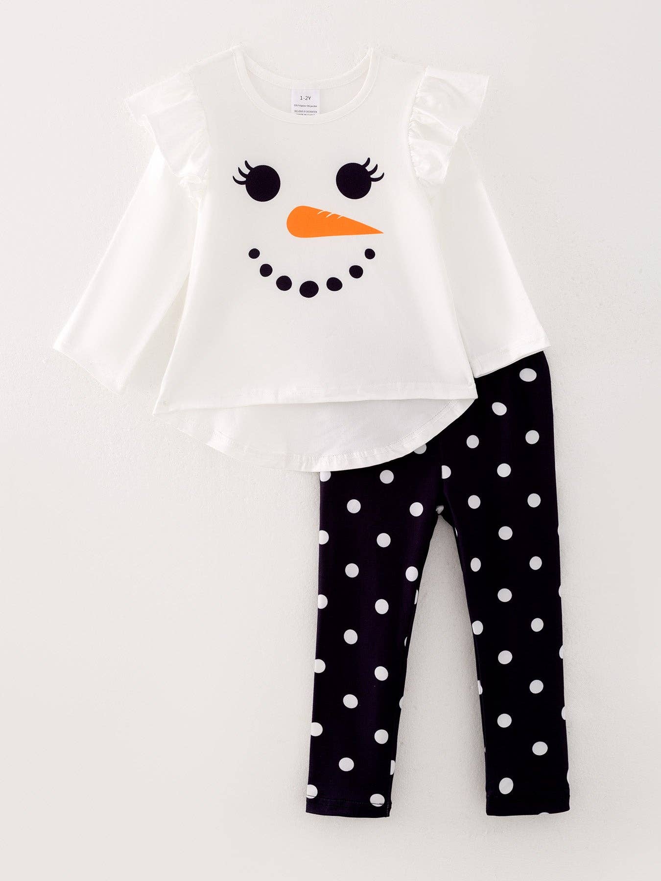 Snowman Christmas Girls Milk Silk Print Set