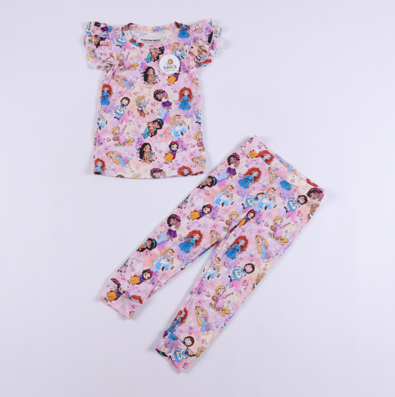 Princess Ruffle Sleeve 2 pc Jammies