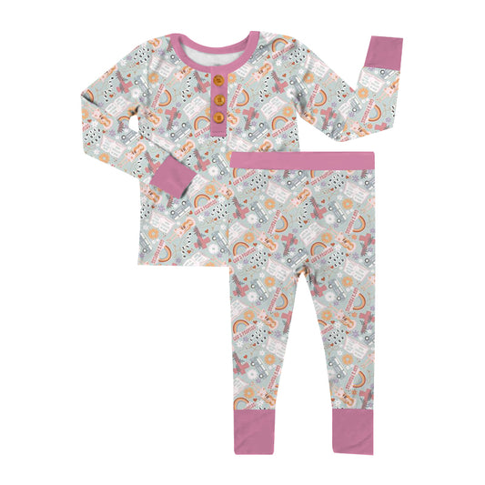 God's Promise- Girl w/button 2pc jammie