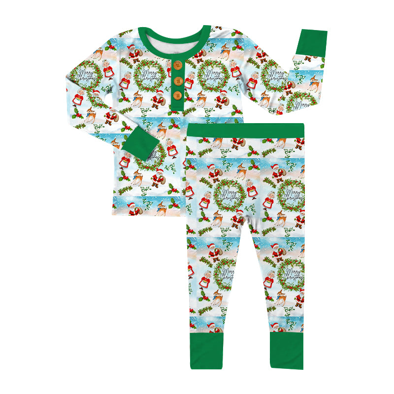 Christmas Mr & Mrs Claus w/button 2pc jammies