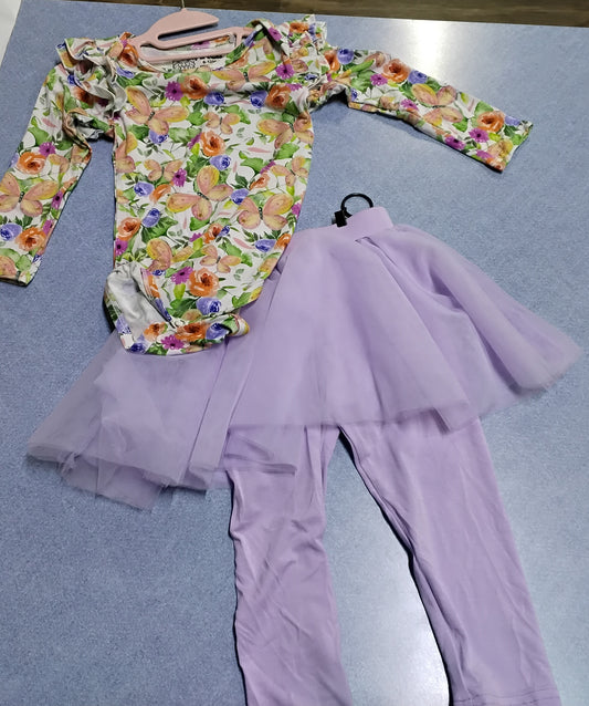 Butterfly Longsleeve Onesie with Legging Tutu