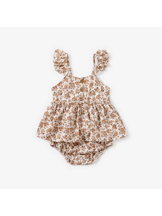 Mommy & Me Beige Floral Dress - Baby dress