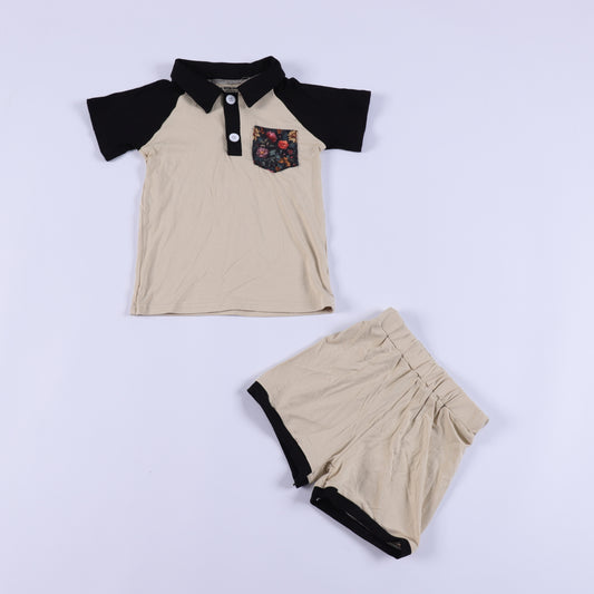 Floral pocket boy outfit