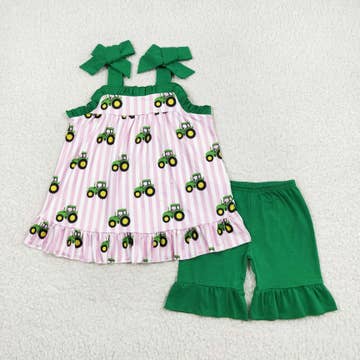 Tractor Girl 2 pc short set