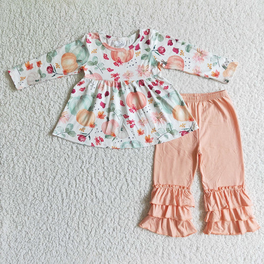 Pumpkin 2pc Girl Tunic w/Ruffle Pants