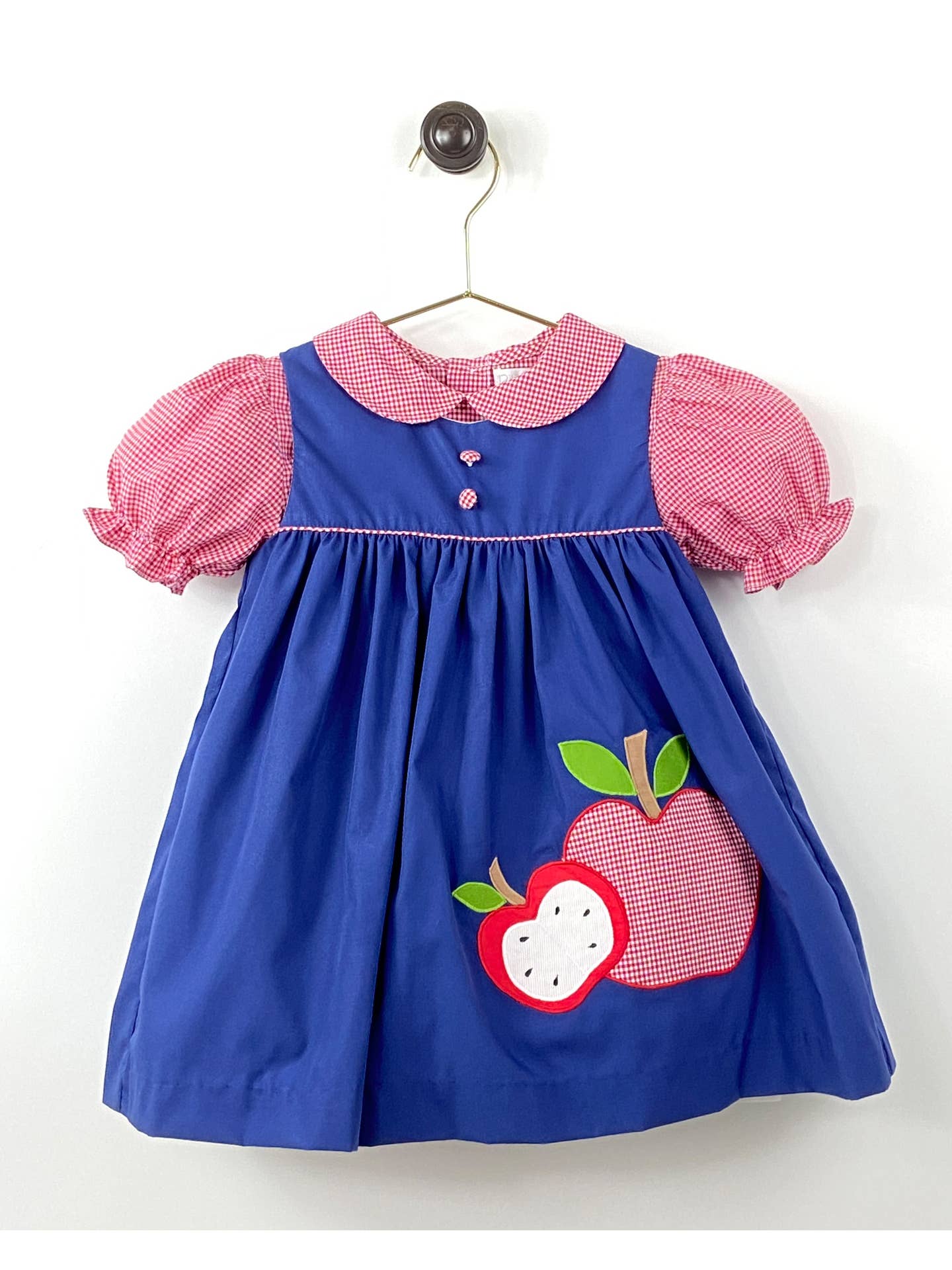 Apple Applique Jumper Dress