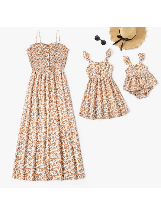 Mommy & Me Beige Floral Dress - Mom dress