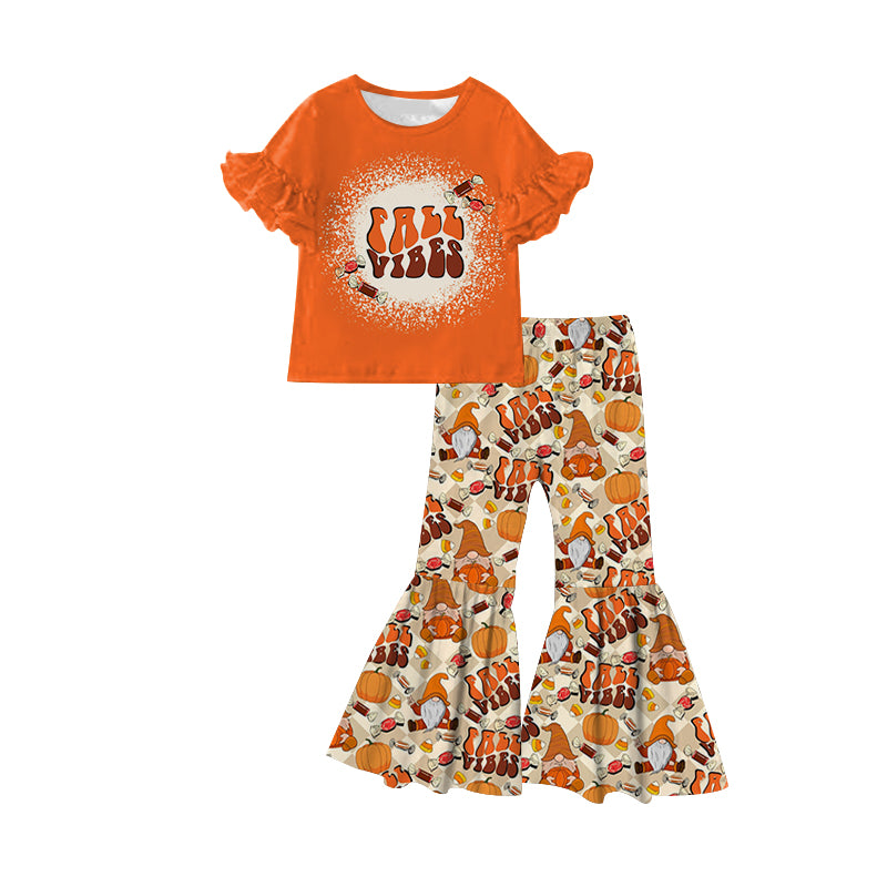 Fall vibes 2pc Girl Bell Bottom pant outfit