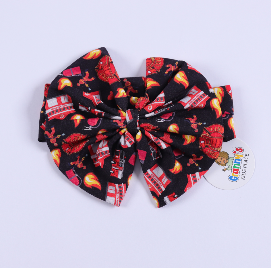 Firefighter Hairbow (compliment sleeper or 2pc jammie)
