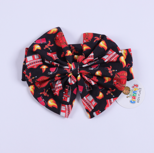 Firefighter Hairbow (compliment sleeper or 2pc jammie)