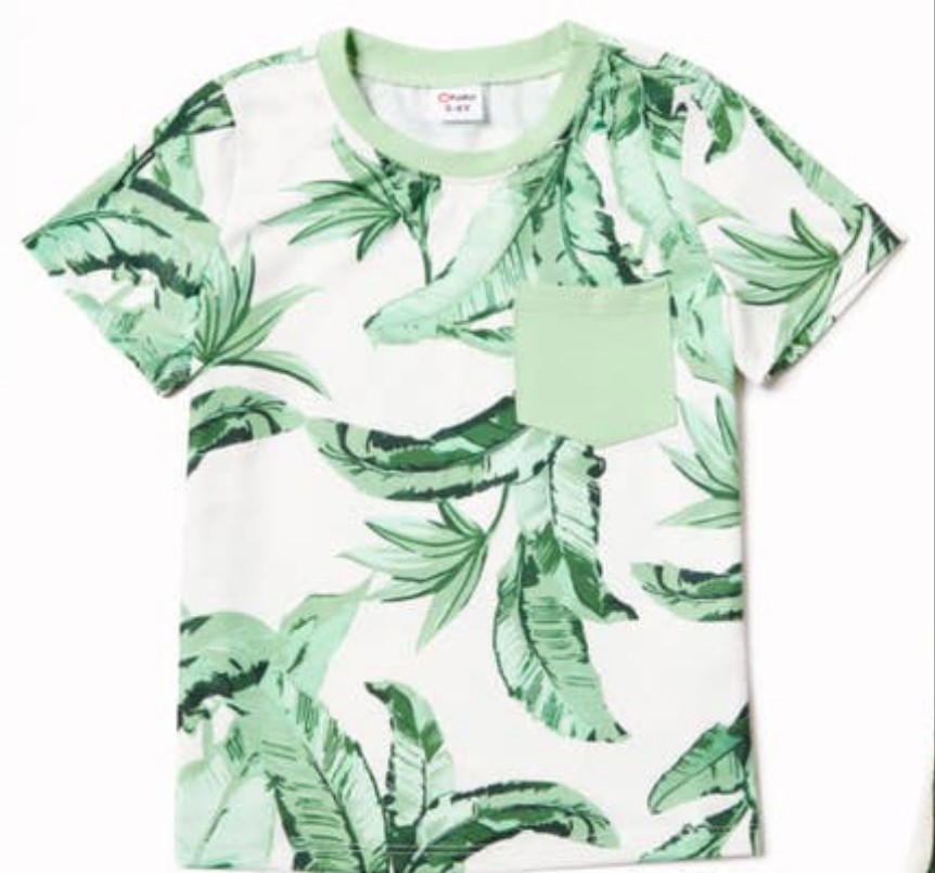 Palm Tree boy Color Block Tee