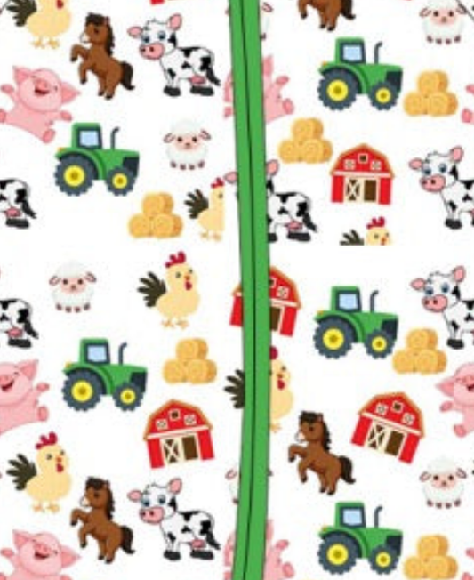 Green Barnyard 2 Piece Jammies -- Exclusive Design