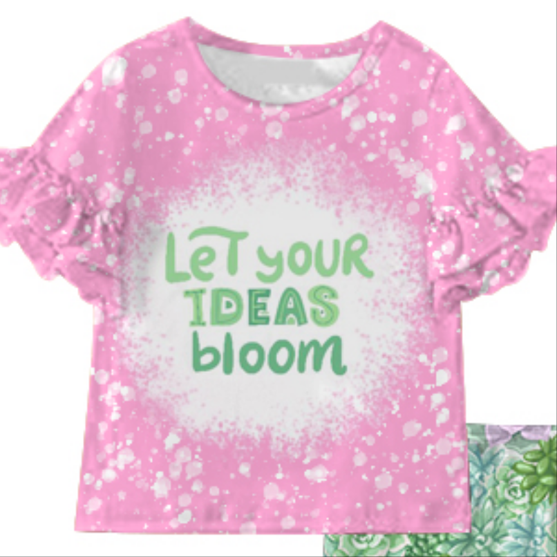 Let Your Ideas Bloom 2pc Girl bell bottoms outfit- milksilk