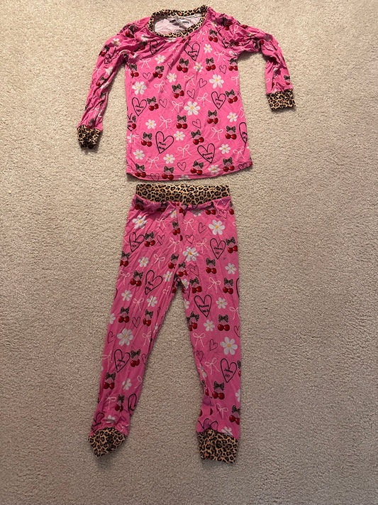 Cherry Cheetah - 2pc jammie (also in sleeper)