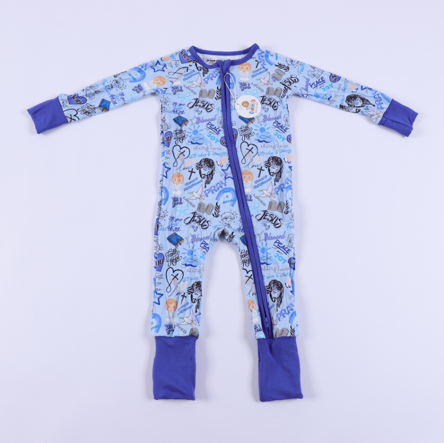 Jesus Sleeper - blue (also in 2pc jammie & in pink for girls)