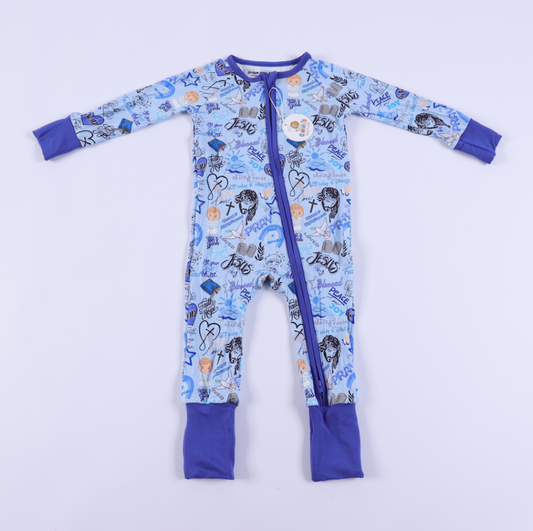 Jesus Sleeper - blue (also in 2pc jammie & in pink for girls)