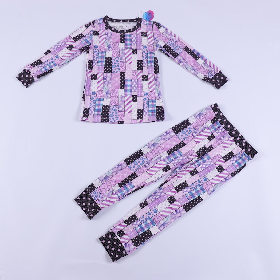 Purple plaid (patchwork) 2pc jammies - also in a sleeper and outfit