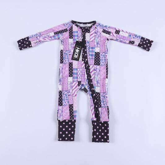Purple Plaid (patchwork) sleeper (also 2pc jammies and outfit)