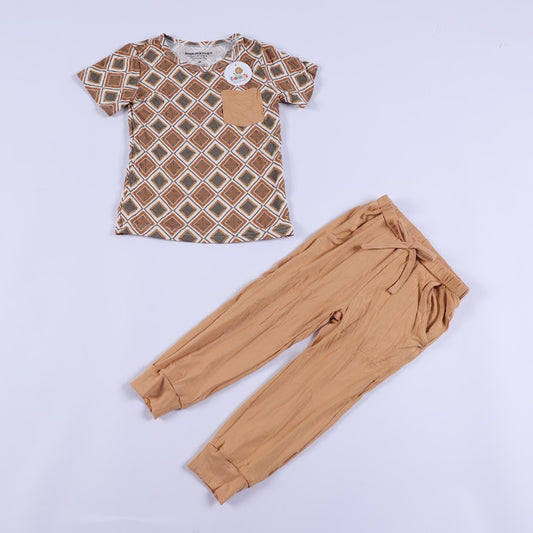 Retro Boy 2pc Outfit with pocket on shirt