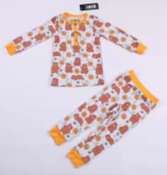 Honey Bear w/button 2pc jammie