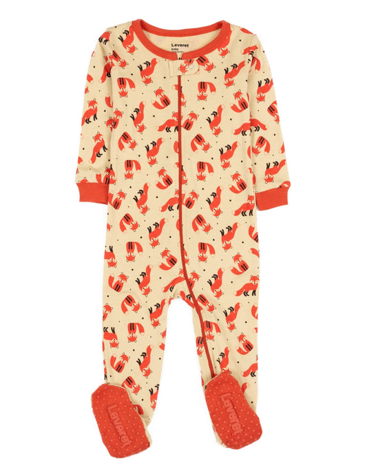 Kids Footed Cotton Pajama Fox