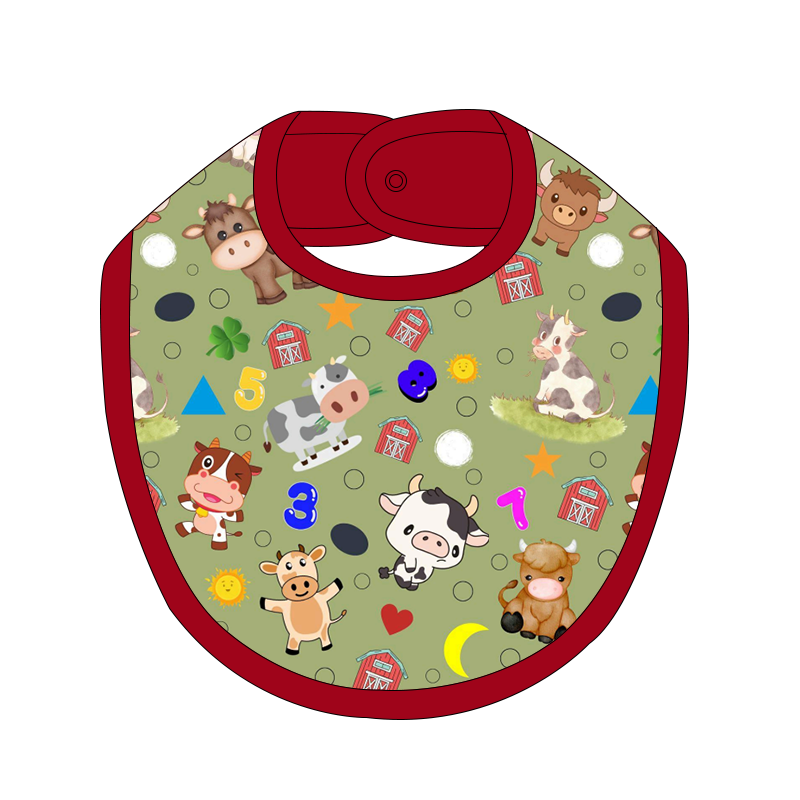 ABC Farm Bib with Red Trim