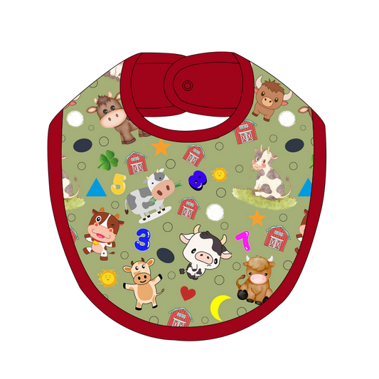 ABC Farm Bib with Red Trim