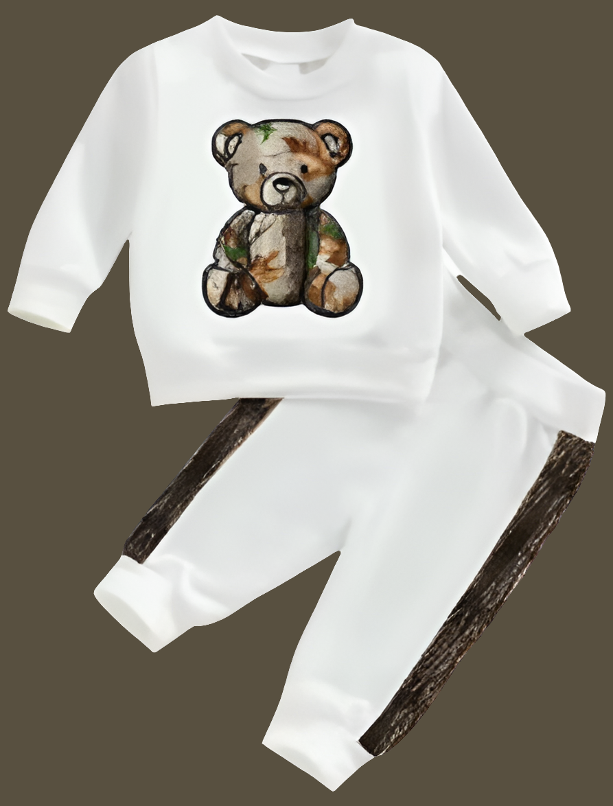 Brown Camo Teddy sweatsuit