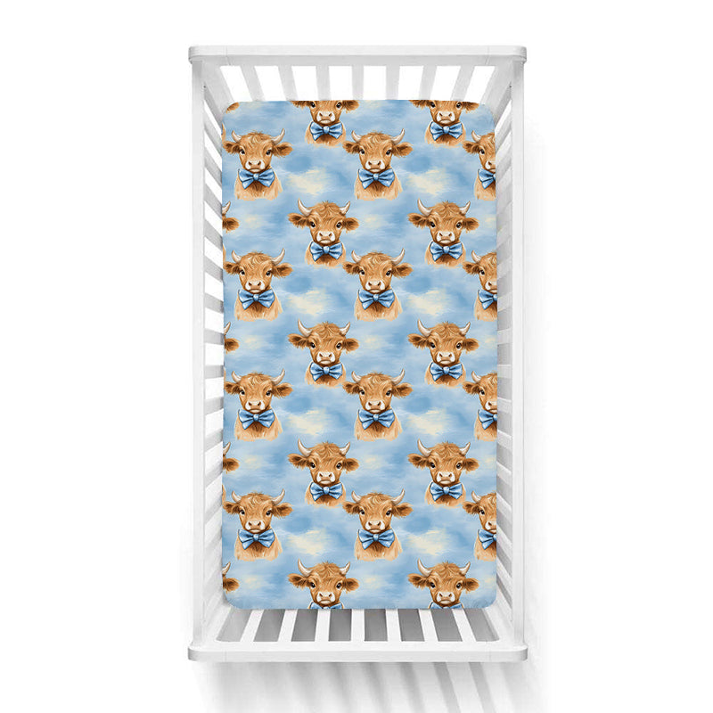Boy Highland Cow Crib Sheet