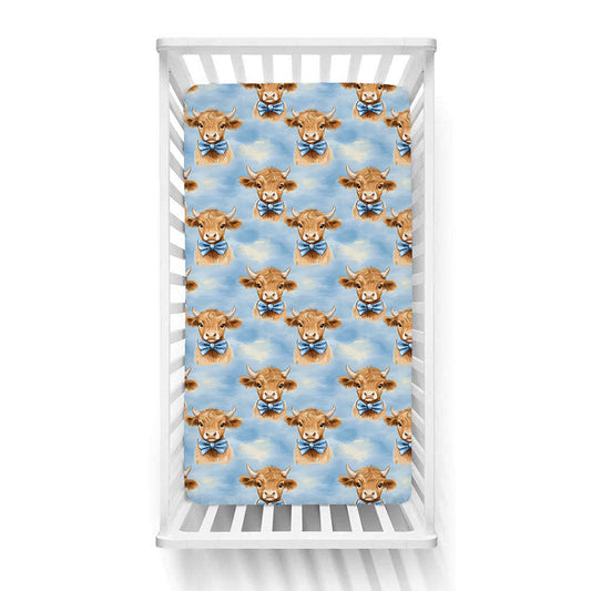 Boy Highland Cow Crib Sheet