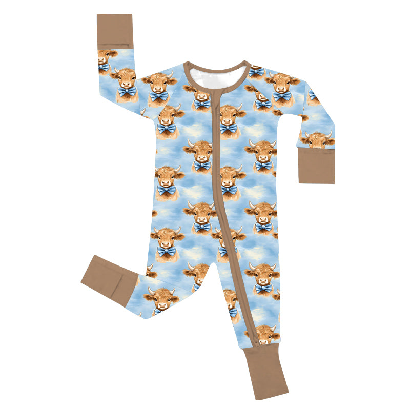 Boy Highland Cow Sleeper w/zipper