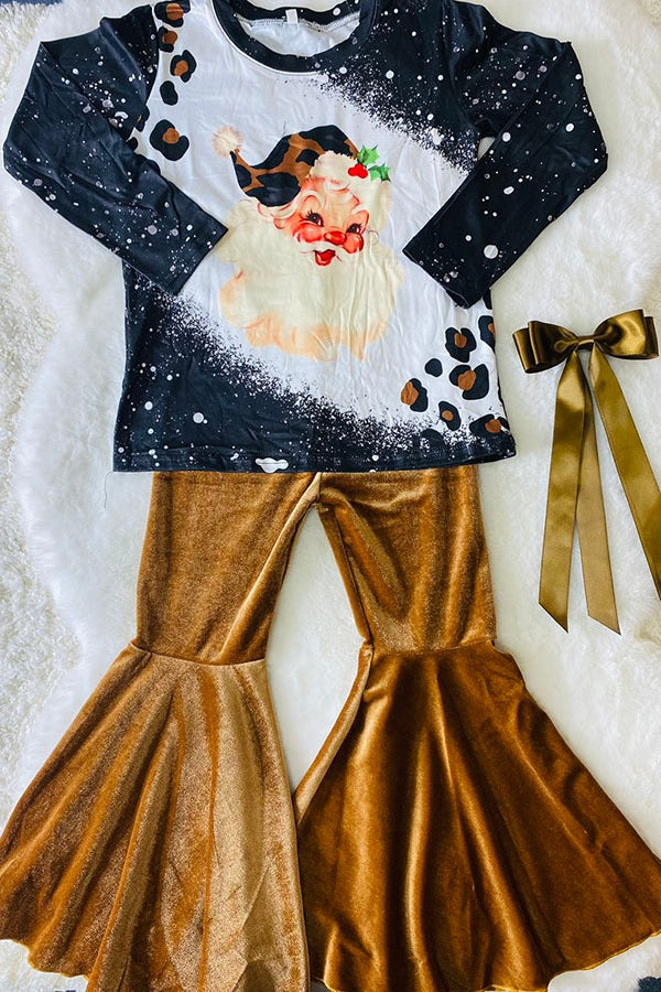 Santa top with Velvet Bottoms