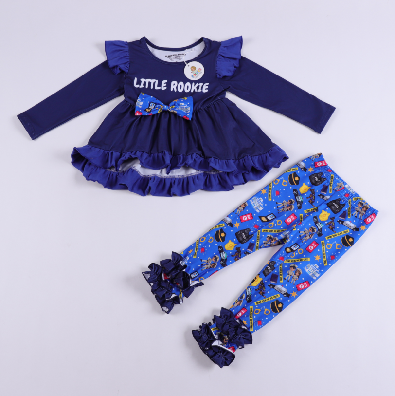 Little Rookie - police - Ruffle Girl 2 pc Outfit