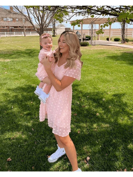 Mommy and Me Pink Dot Dress- Mom Dress