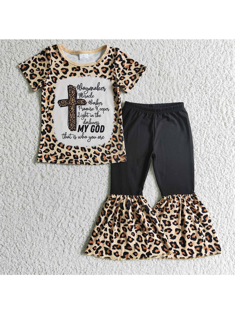 Waymaker Leopard Cross 2pc Sets w/bellbottoms