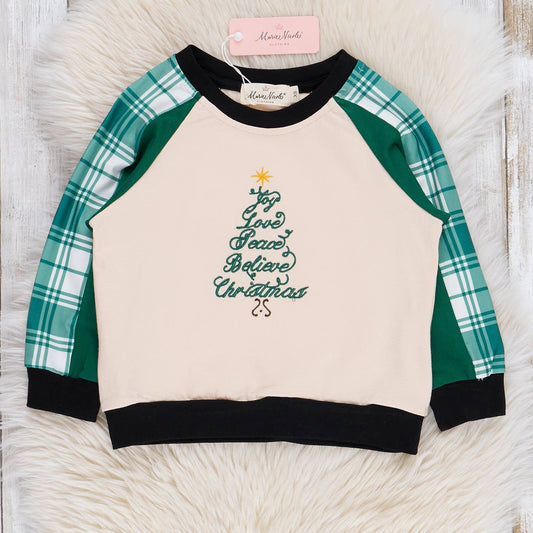 Peace, love, joy - Evergreen toddler shirt