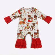 Old Timey Reindeer Baby Romper