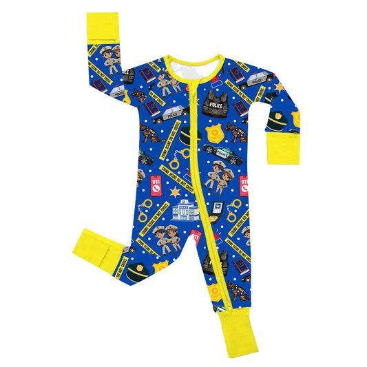 Police Sleeper blue with yellow trim
