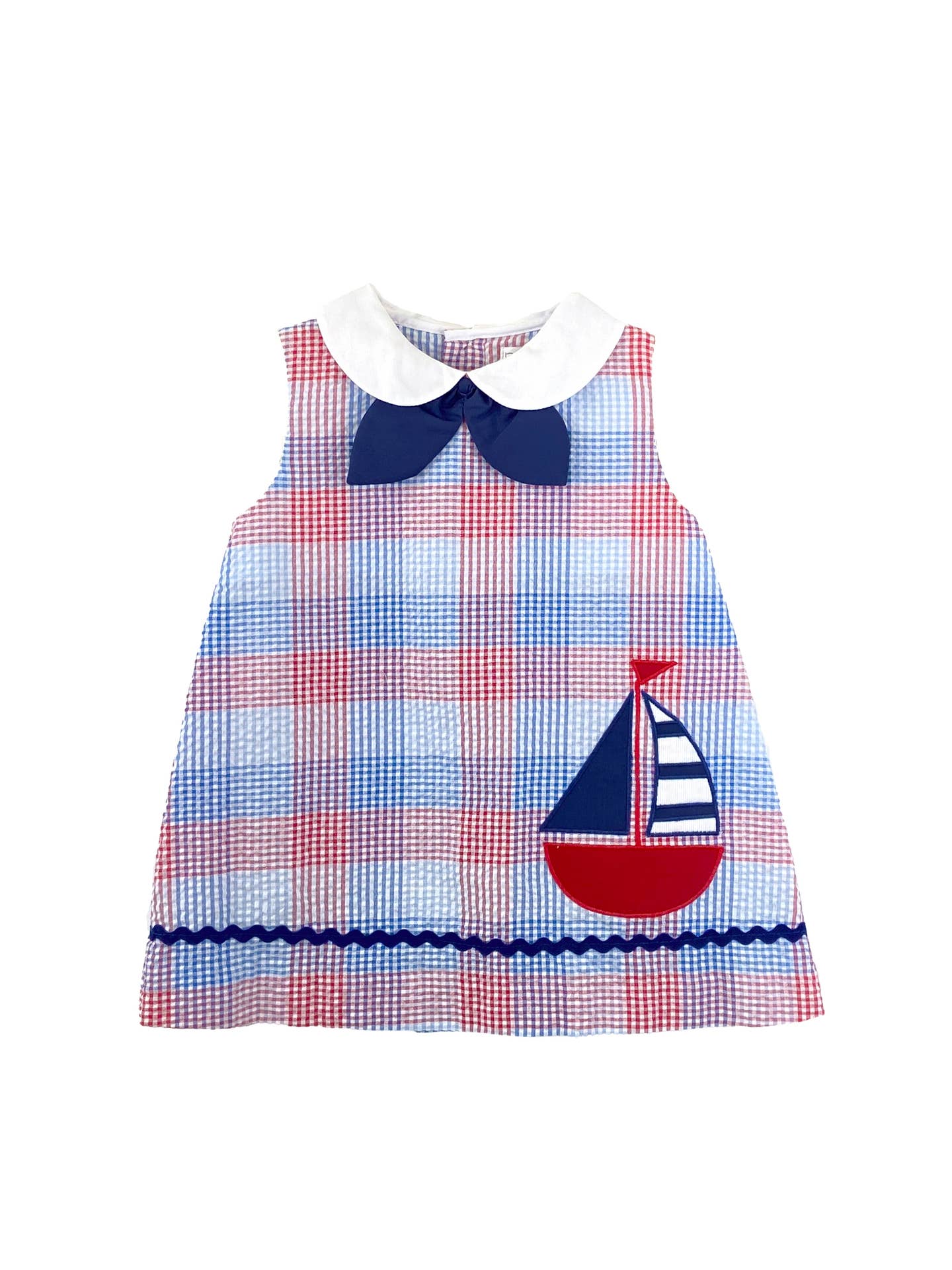 Sailboat Applique Seersucker Sundress