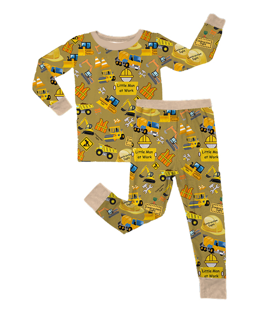Little man construction 2pc jammie