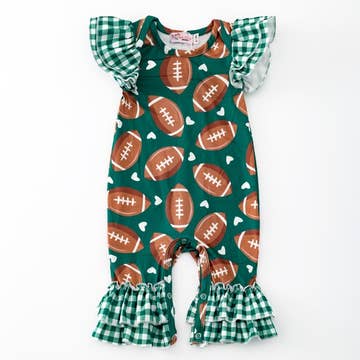 Green Football Sleeper/Romper -- Exclusive Design